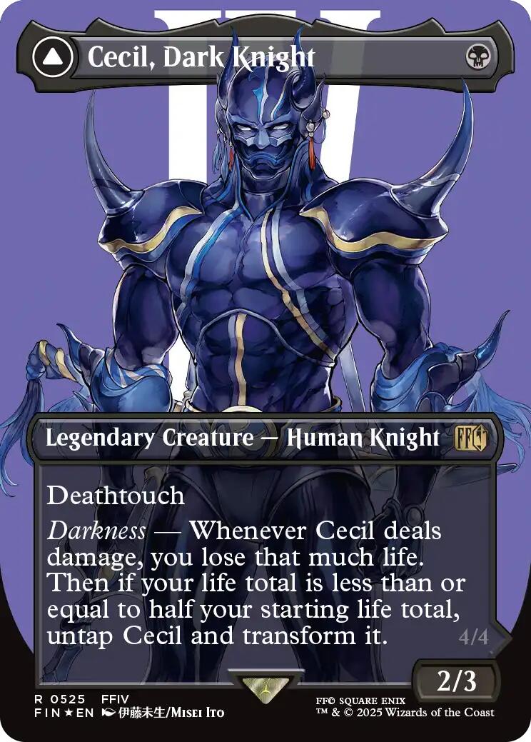 Cecil, Dark Knight // Cecil, Redeemed Paladin (Borderless) (Surge Foil) [FINAL FANTASY] | Game Grid - Logan
