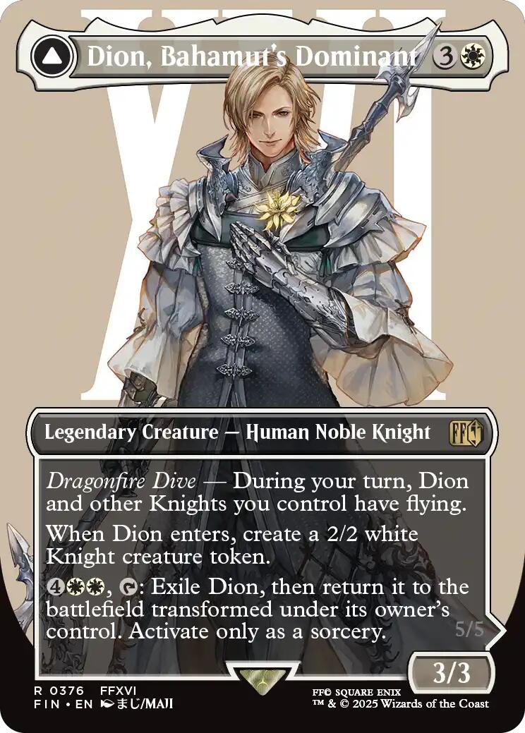 Dion, Bahamut's Dominant // Bahamut, Warden of Light (Borderless) [FINAL FANTASY] | Game Grid - Logan