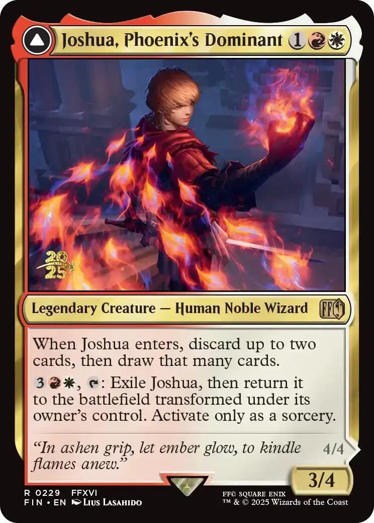 Joshua, Phoenix's Dominant // Phoenix, Warden of Fire [FINAL FANTASY Prerelease Promo] | Game Grid - Logan
