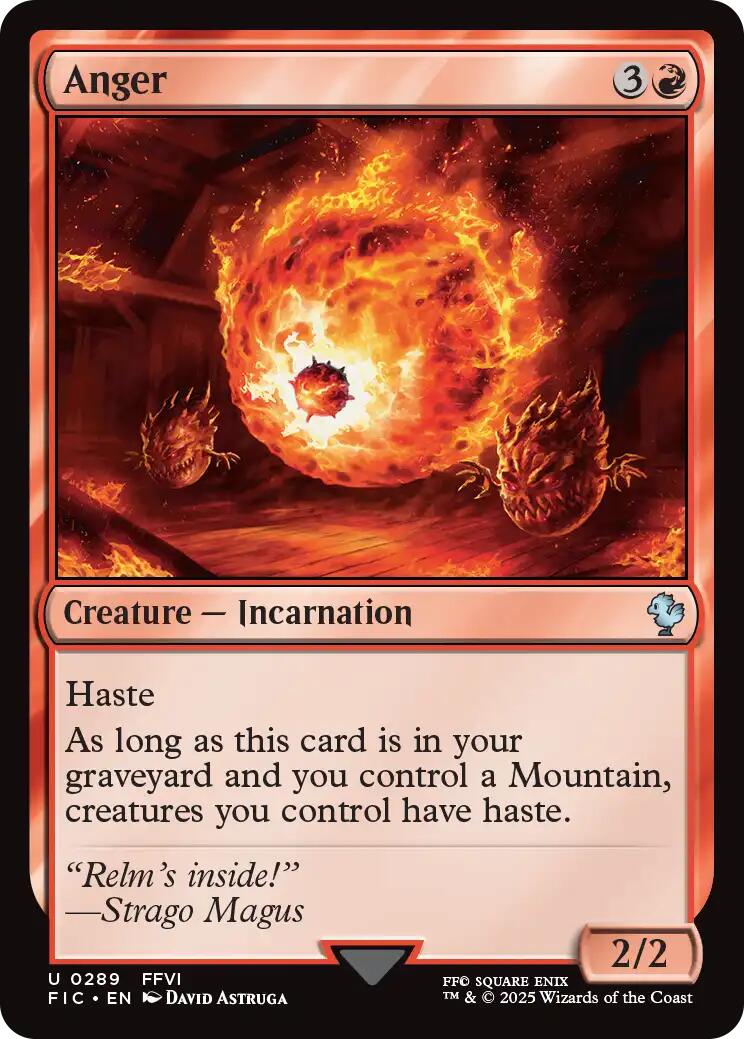 Anger (Surge Foil) [FINAL FANTASY Commander] | Game Grid - Logan