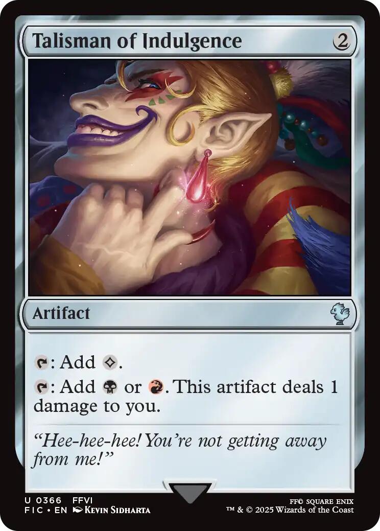 Talisman of Indulgence (Surge Foil) [FINAL FANTASY Commander] | Game Grid - Logan