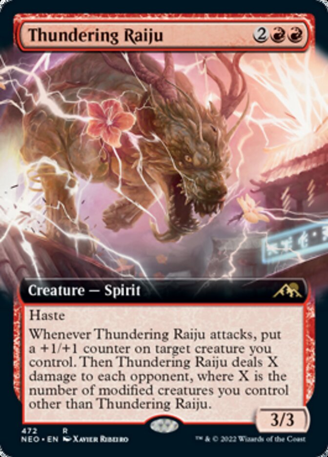 Thundering Raiju (Extended Art) [Kamigawa: Neon Dynasty] | Game Grid - Logan