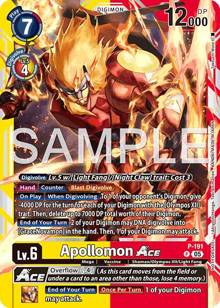Apollomon ACE [P-191] (Store Tournament 2025 Vol.3 Participation Pack) [Promotional Cards] | Game Grid - Logan