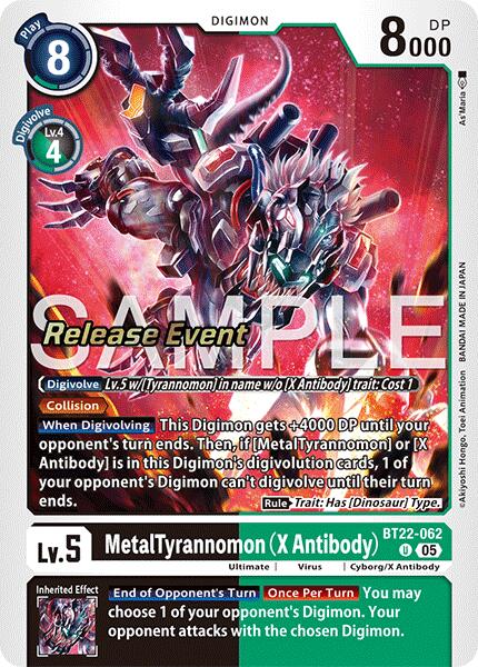 MetalTyrannomon [BT22-062] (X Antibody) [Cyber Eden Release Event Cards] | Game Grid - Logan