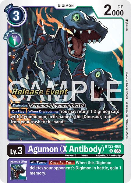 Agumon [BT22-068] (X Antibody) [Cyber Eden Release Event Cards] | Game Grid - Logan