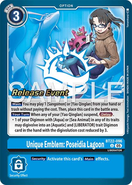 Unique Emblem: Poseidia Lagoon [BT22-096] [Cyber Eden Release Event Cards] | Game Grid - Logan