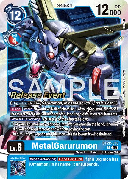 MetalGarurumon [BT22-026] [Cyber Eden Release Event Cards] | Game Grid - Logan