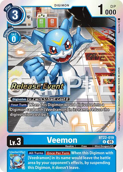 Veemon [BT22-019] [Cyber Eden Release Event Cards] | Game Grid - Logan