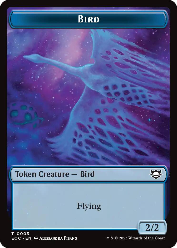 Bird // Golem (0012) Double-Sided Token [Edge of Eternities Commander Tokens] | Game Grid - Logan