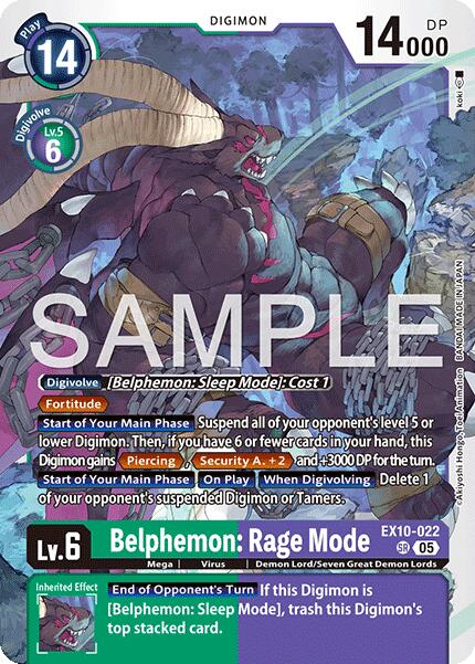 Belphemon: Rage Mode [EX10-022] [Sinister Order] | Game Grid - Logan