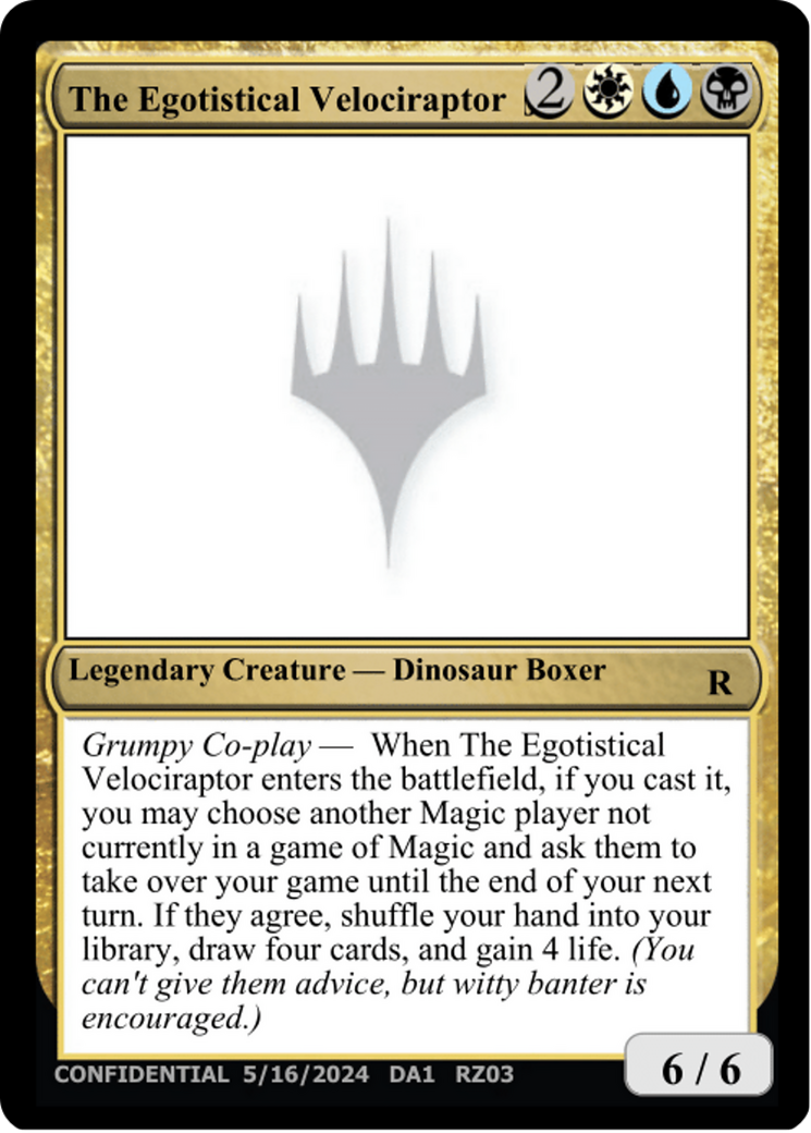 The Egotistical Velociraptor [Mystery Booster 2 Playtest Cards] | Game Grid - Logan