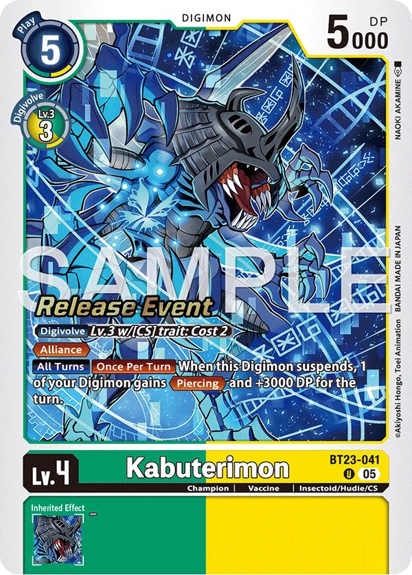 Kabuterimon [BT23-041] [Hackers' Slumber Release Event Cards] | Game Grid - Logan