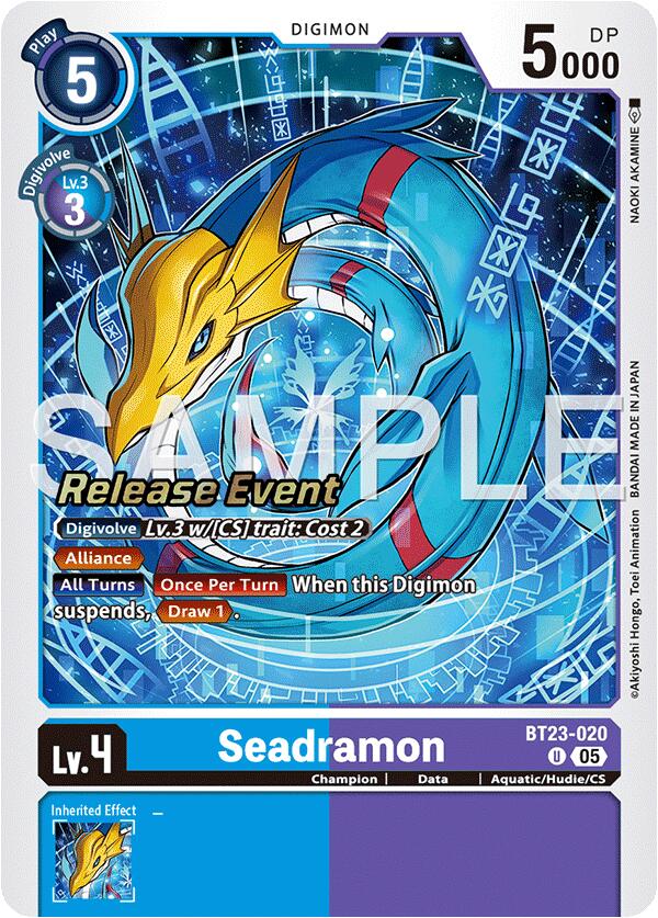 Seadramon [BT23-020] [Hackers' Slumber Release Event Cards] | Game Grid - Logan