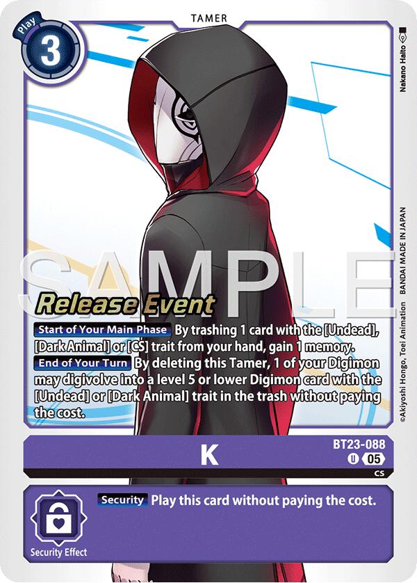 K [BT23-088] [Hackers' Slumber Release Event Cards] | Game Grid - Logan