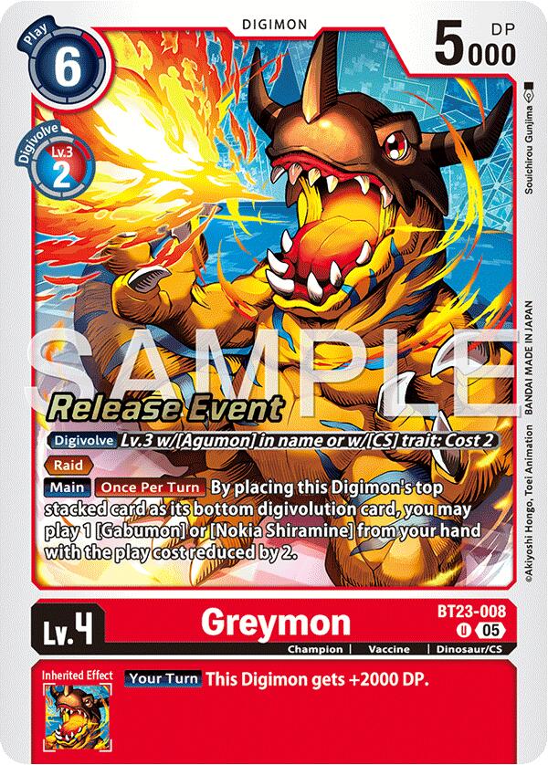 Greymon [BT23-008] [Hackers' Slumber Release Event Cards] | Game Grid - Logan