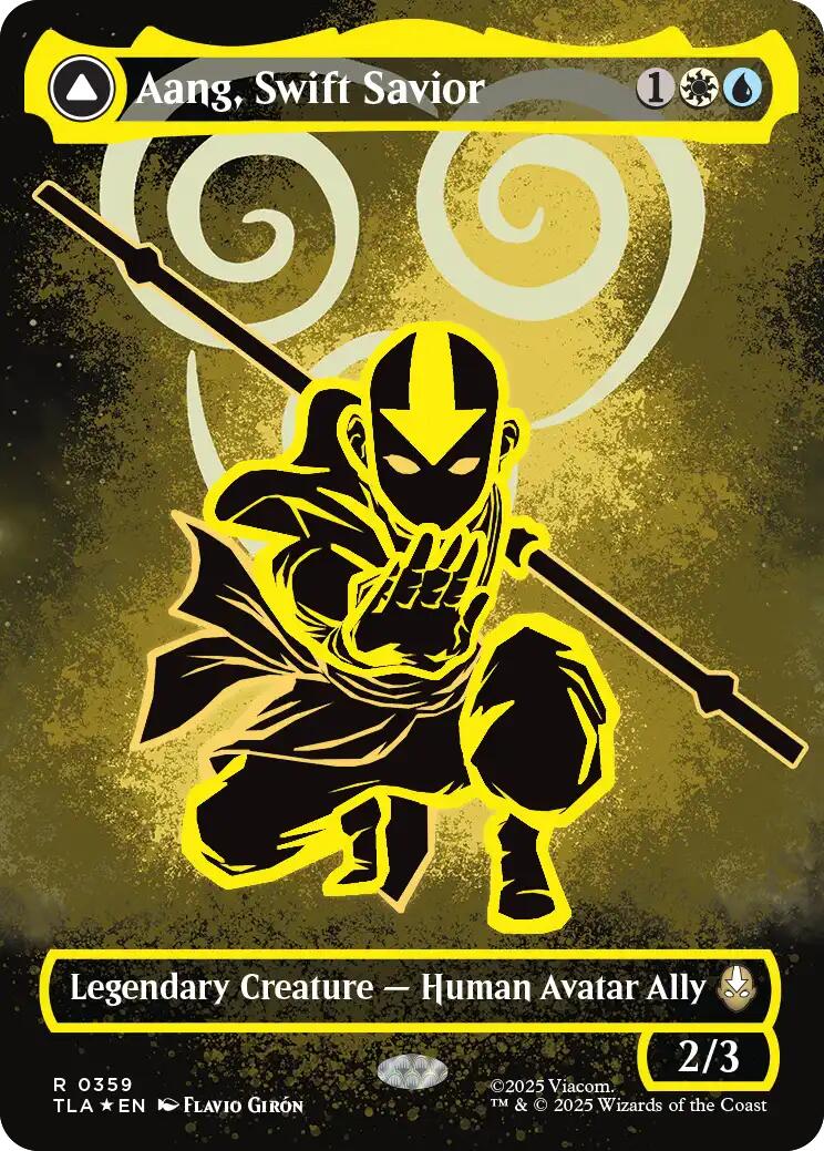Aang, Swift Savior (Borderless) (Neon Ink Foil) [Avatar: The Last Airbender] | Game Grid - Logan