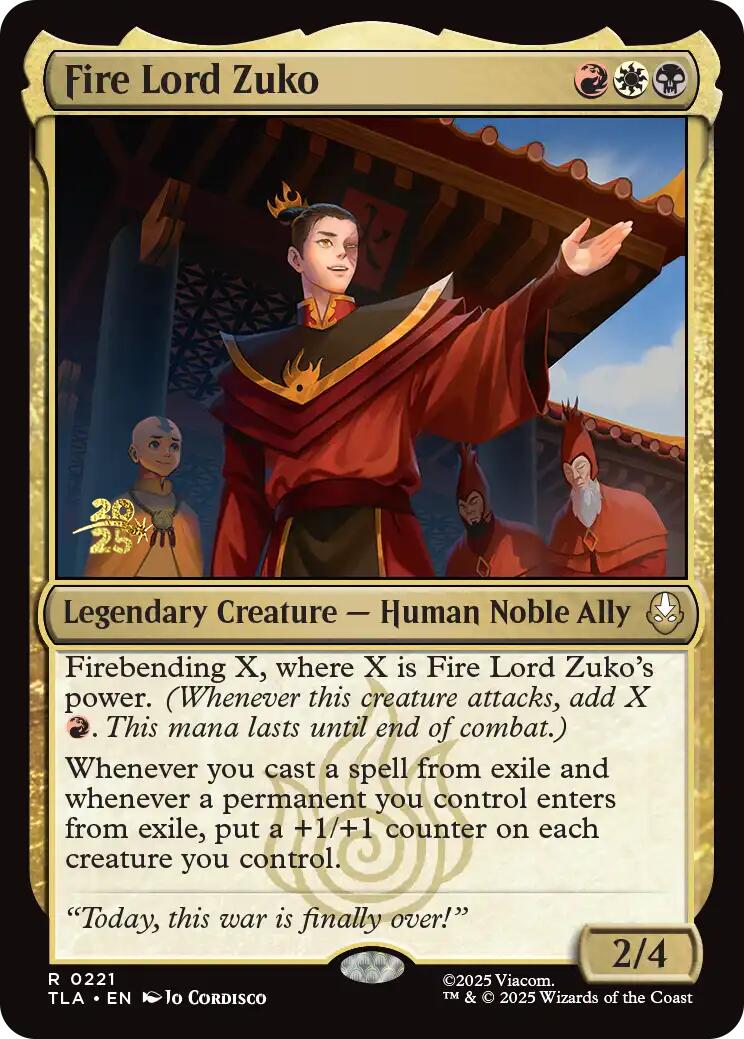 Fire Lord Zuko [Avatar: The Last Airbender Prerelease Cards] | Game Grid - Logan