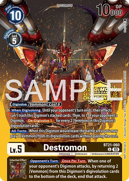 Destromon [BT21-060] (Championship 25-26 Season 2 Tamers Pack) [World Convergence] | Game Grid - Logan