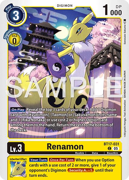 Renamon [BT17-031] (Alternate Art) [Starter Deck: Amethyst Mandala Advanced Deck Set] | Game Grid - Logan