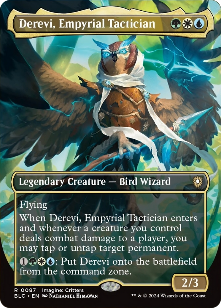 Derevi, Empyrial Tactician (Borderless) [Bloomburrow Commander] | Game Grid - Logan