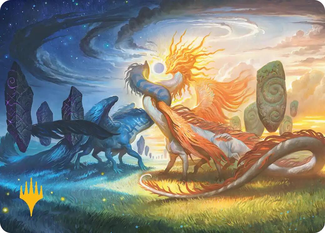 Celestial Reunion Art Card (19/54) (Gold-Stamped Planeswalker Symbol) [Lorwyn Eclipsed Art Series] | Game Grid - Logan