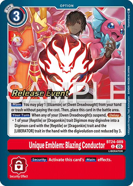 Unique Emblem: Blazing Conductor [BT24-089] [Time Stranger Release Events Cards] | Game Grid - Logan