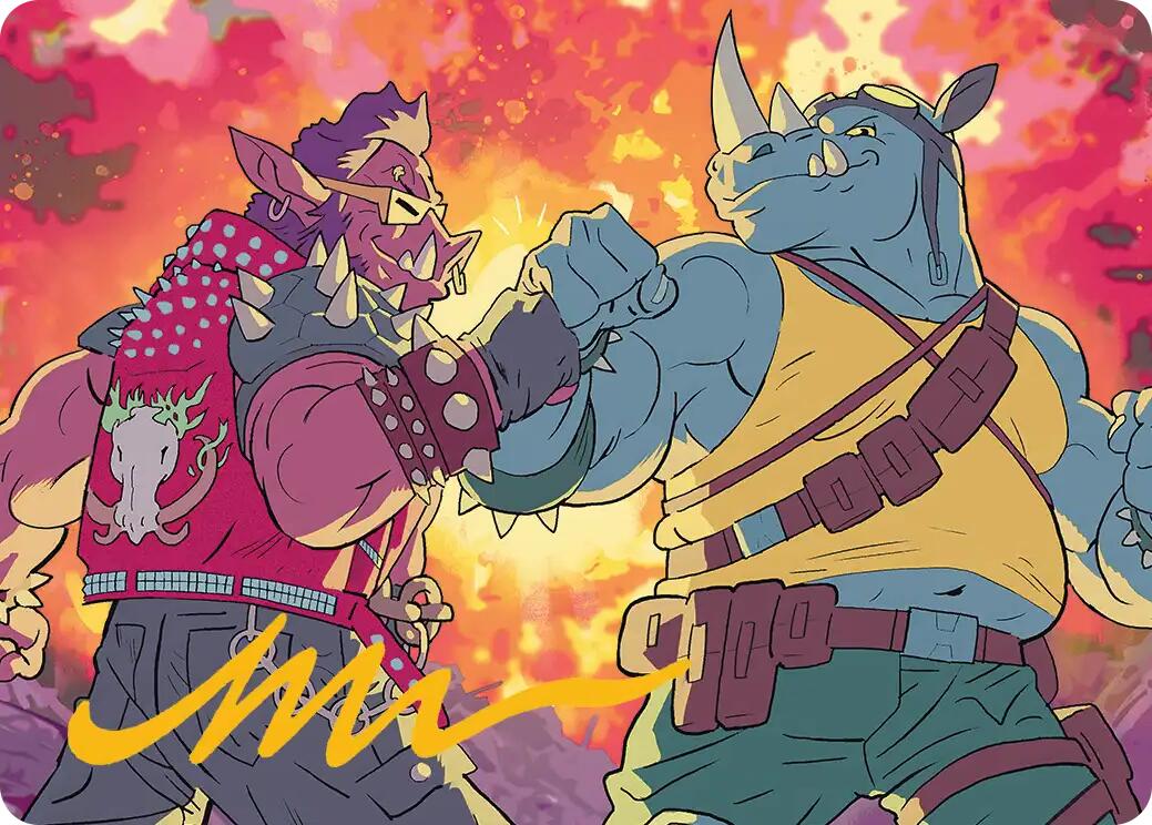 Bebop & Rocksteady Art Card (Gold-Stamped Signature) [Teenage Mutant Ninja Turtles Art Series] | Game Grid - Logan