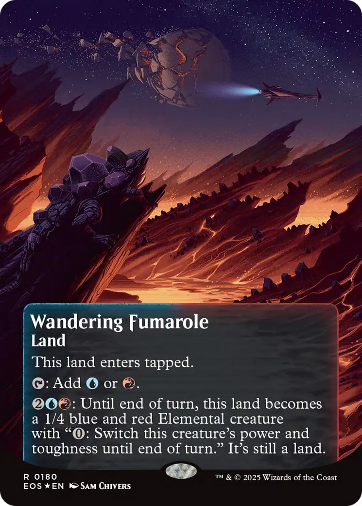 Wandering Fumarole (0180) (Borderless) (Galaxy Foil) [Edge of Eternities: Stellar Sights] | Game Grid - Logan