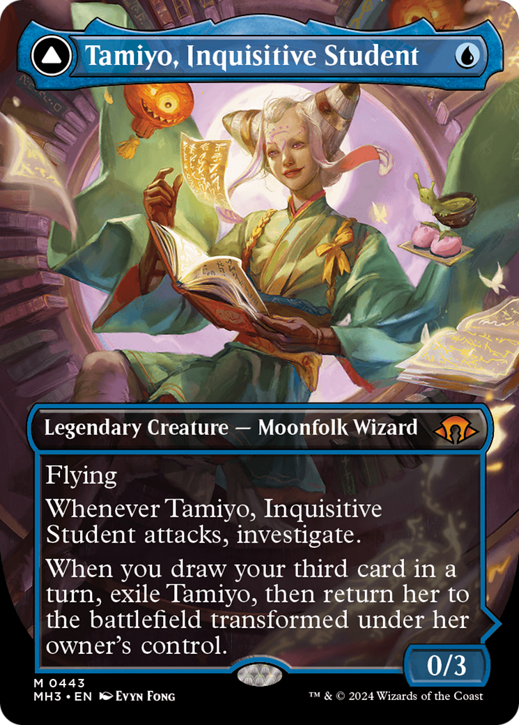 Tamiyo, Inquisitive Student // Tamiyo, Seasoned Scholar (Borderless) [Modern Horizons 3] | Game Grid - Logan