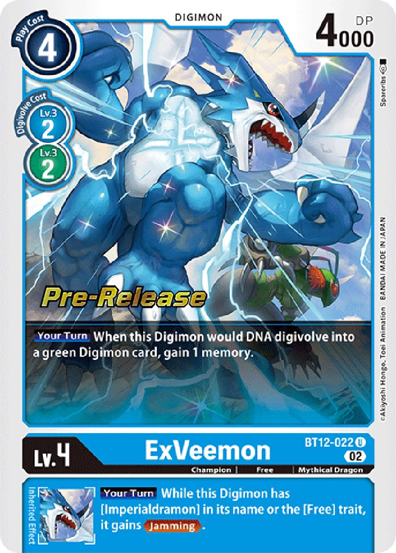 ExVeemon [BT12-022] [Across Time Pre-Release Cards] | Game Grid - Logan