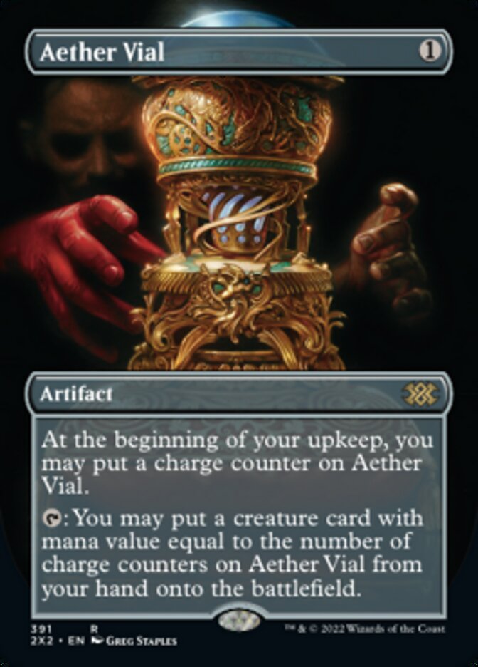 Aether Vial (Borderless Alternate Art) [Double Masters 2022] | Game Grid - Logan