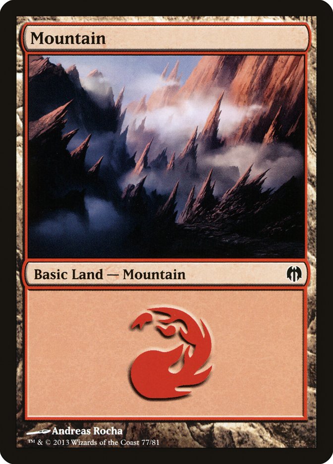 Mountain (77) [Duel Decks: Heroes vs. Monsters] | Game Grid - Logan