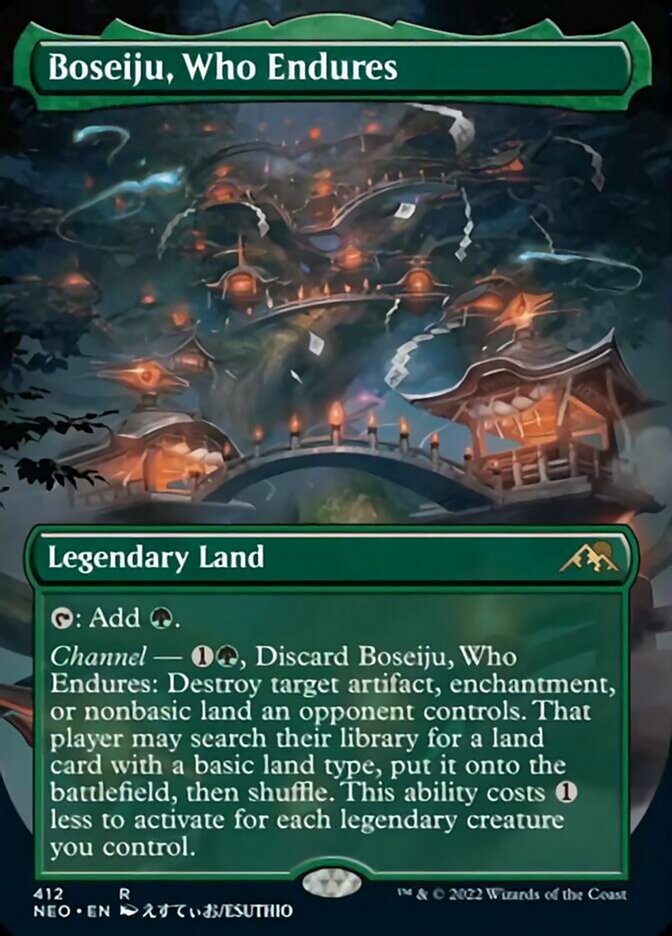 Boseiju, Who Endures (Borderless Alternate Art) [Kamigawa: Neon Dynasty] | Game Grid - Logan