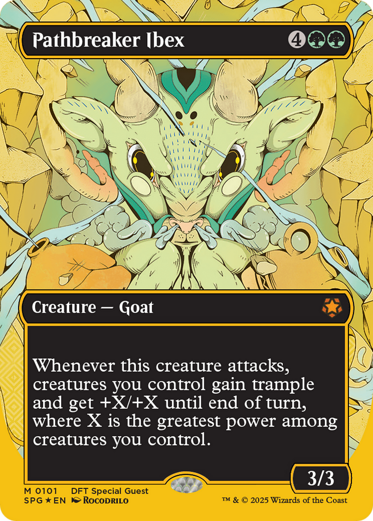 Pathbreaker Ibex (Borderless) (First-Place Foil) [Aetherdrift Special Guests] | Game Grid - Logan