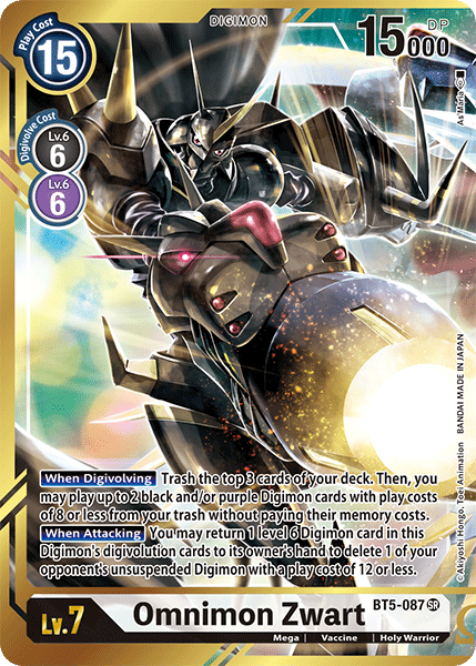 Omnimon Zwart [BT5-087] (Alternate Art - As'Maria) [Battle of Omni] | Game Grid - Logan