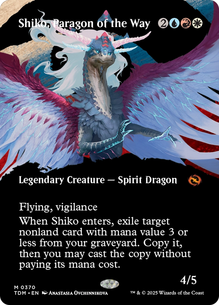 Shiko, Paragon of the Way (Borderless) [Tarkir: Dragonstorm] | Game Grid - Logan