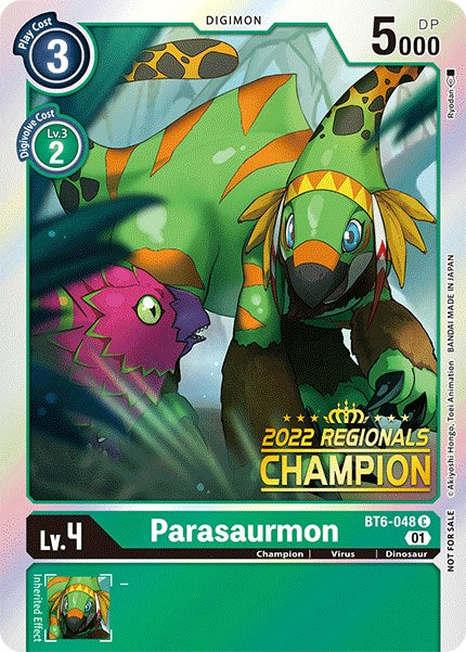 Parasaurmon [BT6-048] (2022 Championship Online Regional) (Online Champion) [Double Diamond Promos] | Game Grid - Logan