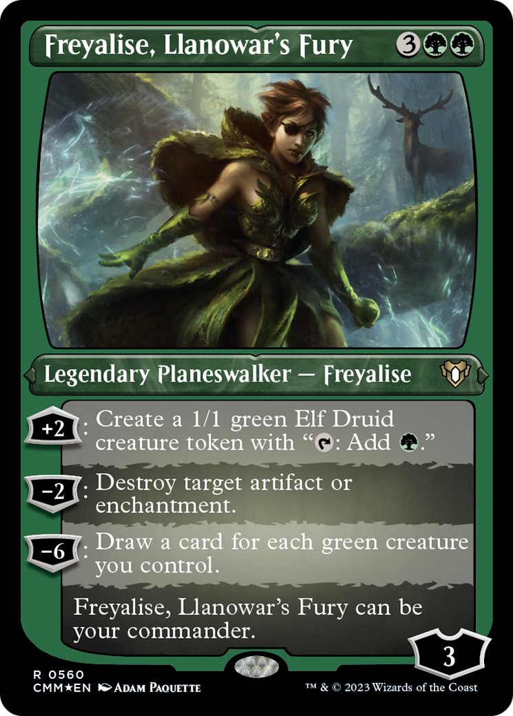 Freyalise, Llanowar's Fury (Foil Etched) [Commander Masters] | Game Grid - Logan