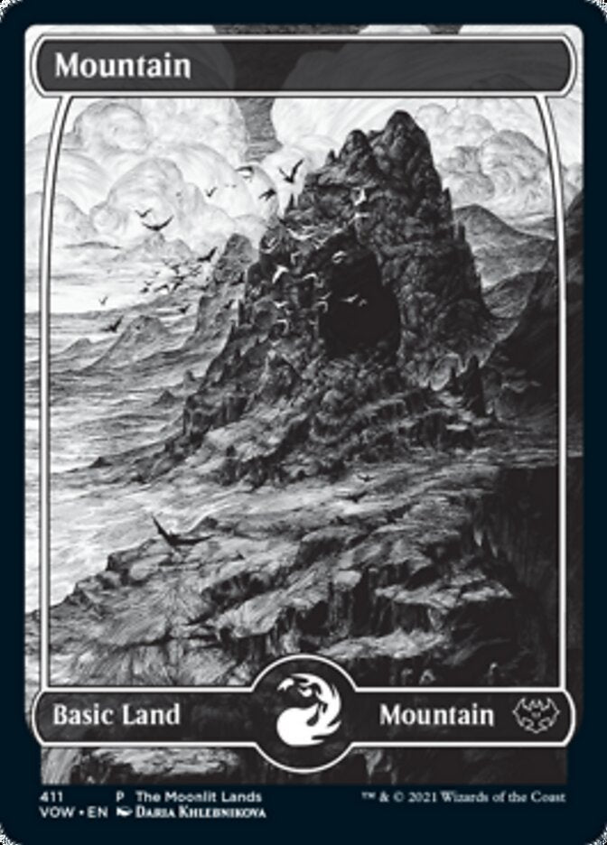 Mountain (The Moonlit Lands) (Foil Etched) [Innistrad: Crimson Vow Promos] | Game Grid - Logan