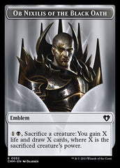 Soldier // Emblem - Ob Nixilis of the Black Oath Double-Sided Token [Commander Masters Tokens] | Game Grid - Logan