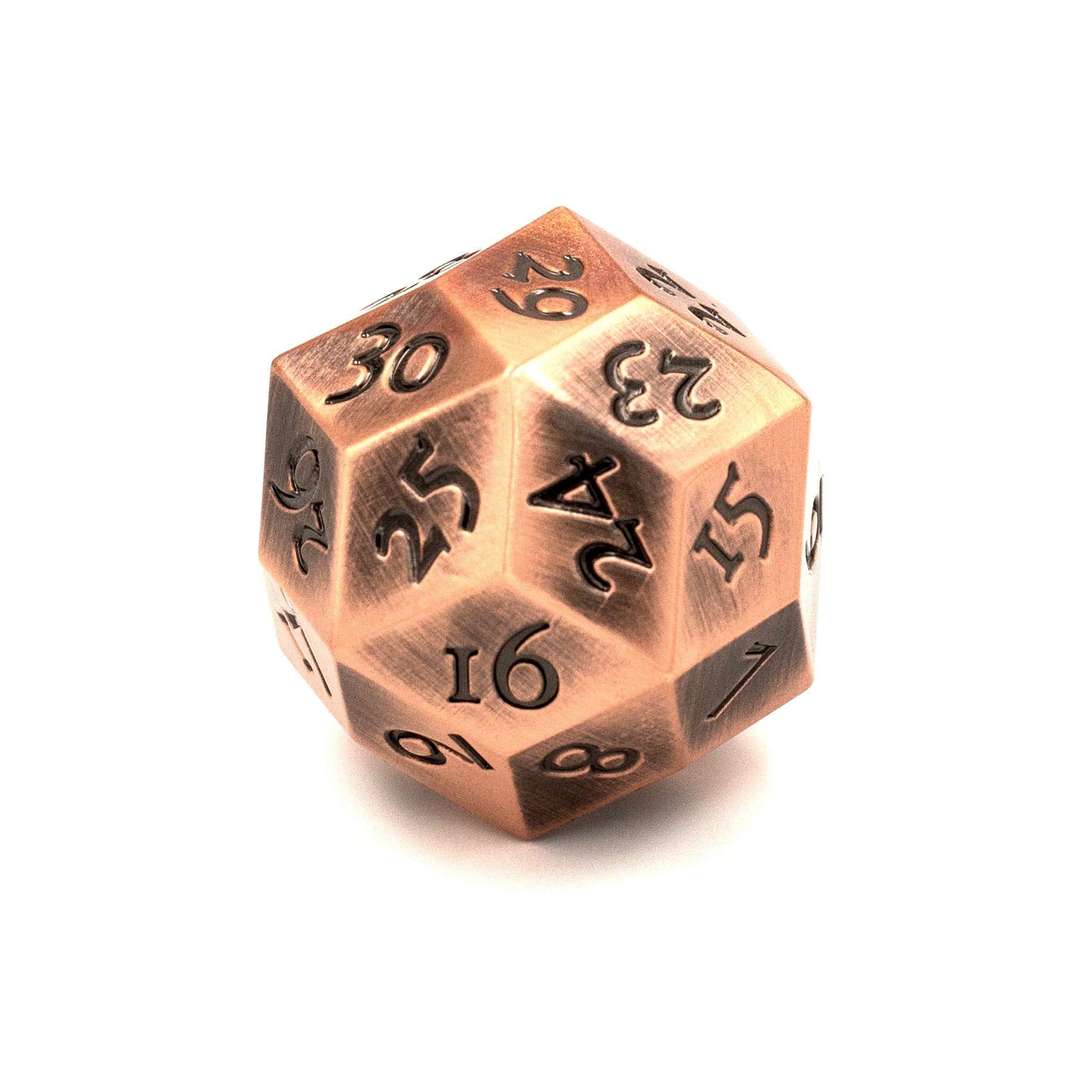 Titan's Fist Metal D30 Dice - Brass with Black | Game Grid - Logan