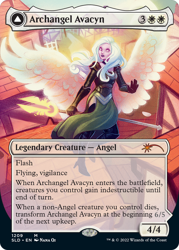 Archangel Avacyn // Avacyn, the Purifier (Display Commander) (Borderless) [Secret Lair: From Cute to Brute] | Game Grid - Logan