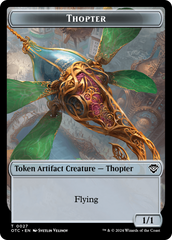 Thopter // Manifest Double-Sided Token [Outlaws of Thunder Junction Commander Tokens] | Game Grid - Logan