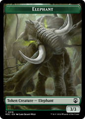 Zombie (Ripple Foil) // Elephant Double-Sided Token [Modern Horizons 3 Commander Tokens] | Game Grid - Logan