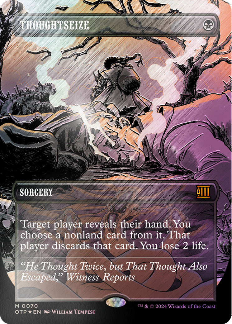 Thoughtseize (Textured Foil) [Outlaws of Thunder Junction: Breaking News] | Game Grid - Logan