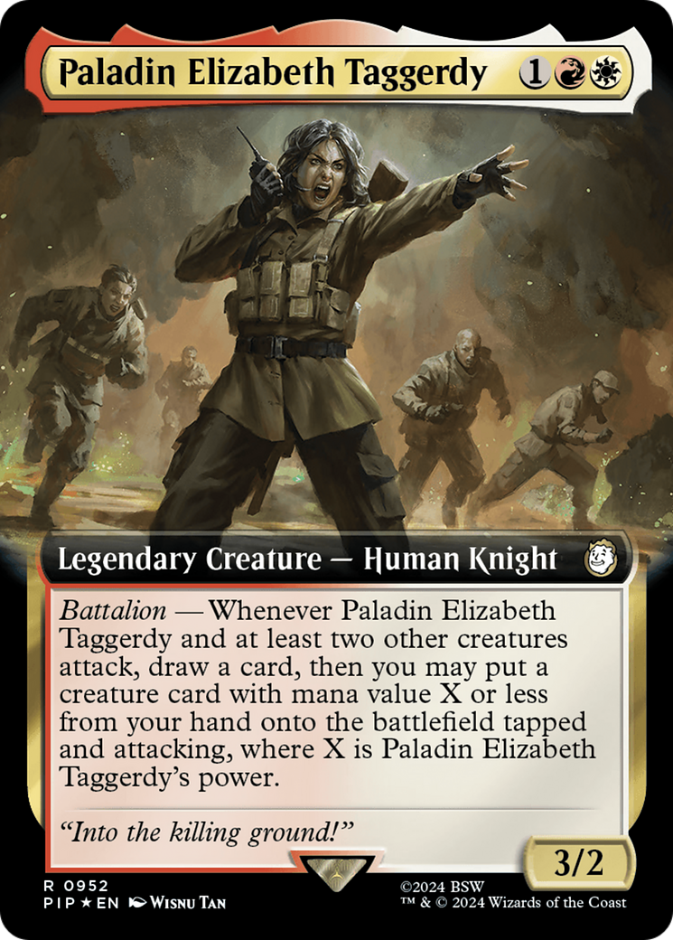 Paladin Elizabeth Taggerdy (Extended Art) (Surge Foil) [Fallout] | Game Grid - Logan
