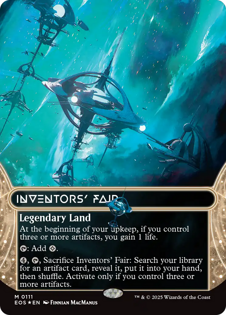 Inventors' Fair (0111) (Borderless) (Galaxy Foil) [Edge of Eternities: Stellar Sights] | Game Grid - Logan