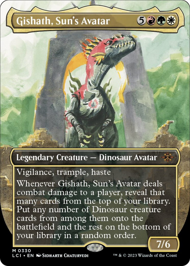 Gishath, Sun's Avatar (Borderless) [The Lost Caverns of Ixalan] | Game Grid - Logan