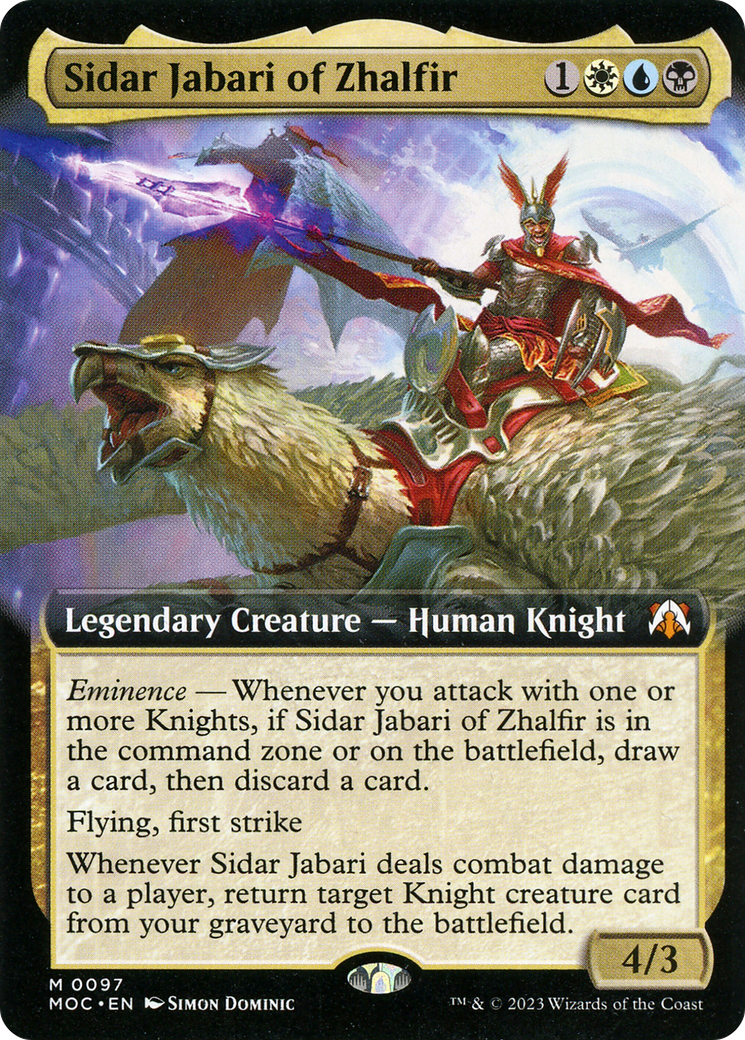 Sidar Jabari of Zhalfir (Extended Art) [March of the Machine Commander] | Game Grid - Logan