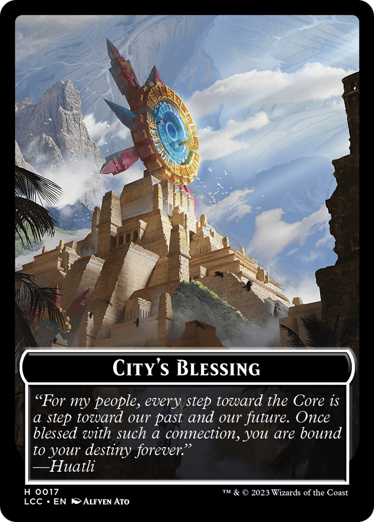 City's Blessing // Dinosaur Double-Sided Token [The Lost Caverns of Ixalan Commander Tokens] | Game Grid - Logan